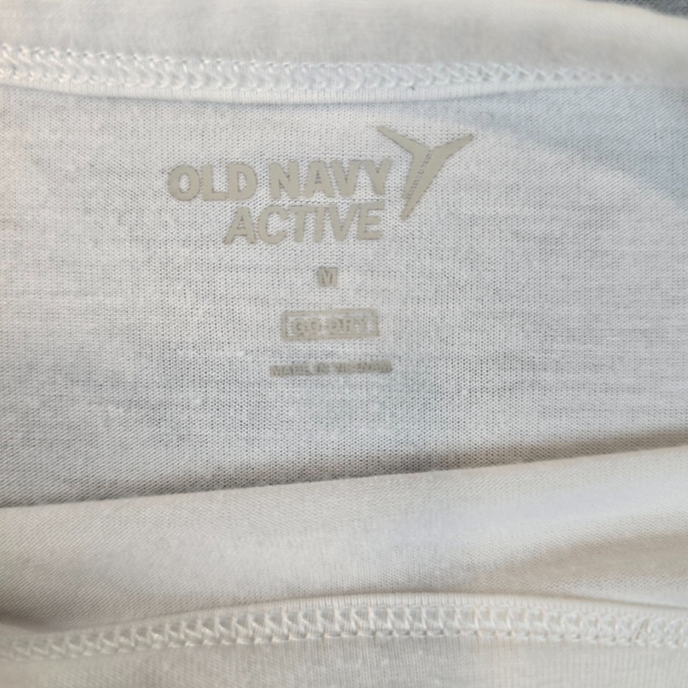 Old Navy Cotton Choose Happy Graphic Crop Top Womens Medium White Short Sleeve - Picture 7 of 7